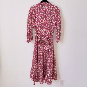 Diane Von Furstenberg Floral Pink Midi Dress